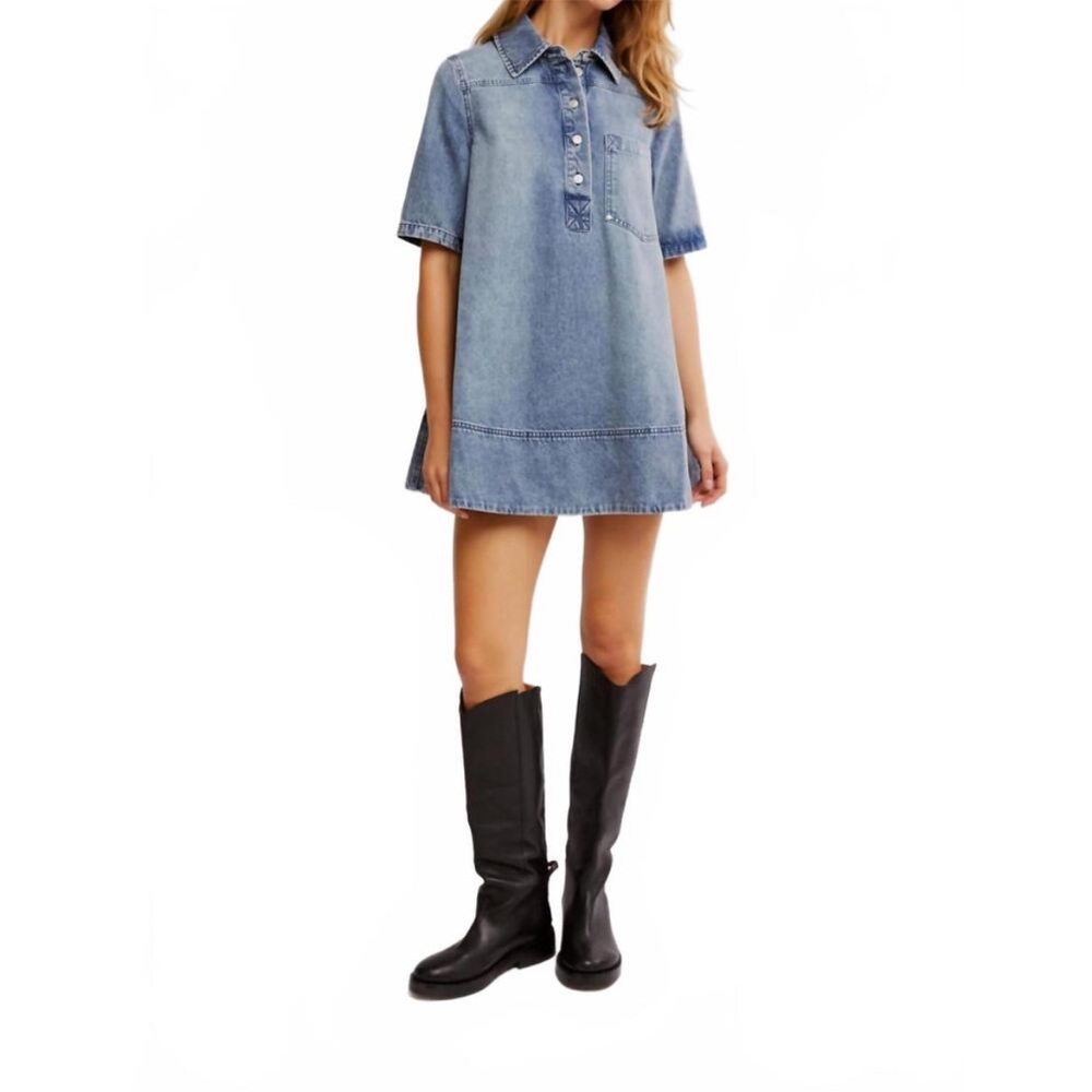 Free People Remino Denim Dress New